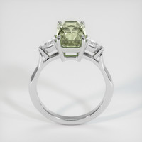 3.80 Ct. Yellowish Green Sapphire Ring, 18K White Gold 3