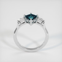 1.13 Ct. Greenish Blue Sapphire Ring, 18K White Gold 3