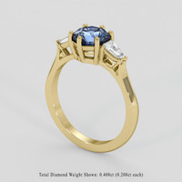 2.00 Ct. Blue Sapphire Ring, 10K Yellow Gold 2
