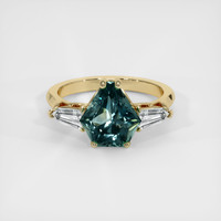 2.53 Ct. Greenish Blue Sapphire Ring, 10K Yellow Gold 1