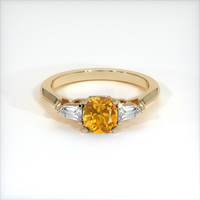 0.68 Ct. Orangish Yellow Sapphire Ring, 14K Yellow Gold 1