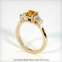 0.68 Ct. Orangish Yellow Sapphire Ring, 14K Yellow Gold 2