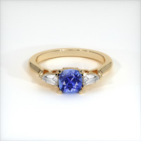 0.62 Ct. Blue Sapphire Ring, 18K Yellow Gold 1