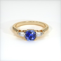 0.63 Ct. Blue Sapphire Ring, 18K Yellow Gold 1