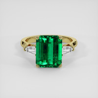 5.28 Ct. Emerald Ring, 18K Yellow Gold 1