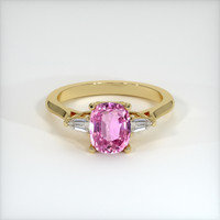 2.33 Ct. Purplish Pink Sapphire Ring, 18K Yellow Gold 1
