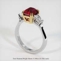 1.55 Ct. Ruby Ring, 14K Yellow & White 2