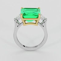 6.81 Ct. Emerald Ring, 18K Yellow & White 3