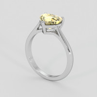2.13 Ct. Peach Sapphire Ring, Platinum 950 2