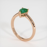 0.65 Ct. Emerald  Ring - 14K Rose Gold