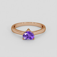1.23 Ct. Purple Sapphire Ring, 14K Rose Gold 1
