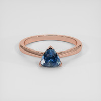 1.24 Ct. Greenish Blue Sapphire Ring, 14K Rose Gold 1