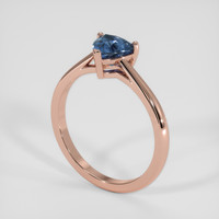 1.24 Ct. Greenish Blue Sapphire Ring, 14K Rose Gold 2