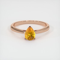 1.40 Ct. Orangish Yellow Sapphire Ring, 14K Rose Gold 1