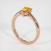 1.40 Ct. Orangish Yellow Sapphire Ring, 14K Rose Gold 2