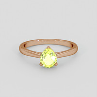 1.19 Ct. Yellowish Green Sapphire Ring, 18K Rose Gold 1