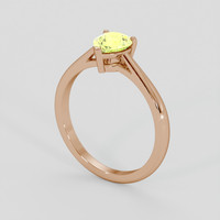 1.19 Ct. Yellowish Green Sapphire Ring, 18K Rose Gold 2