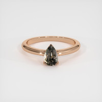 0.79 Ct. Greenish Brown Sapphire Ring, 18K Rose Gold 1