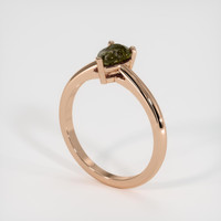 0.79 Ct. Greenish Brown Sapphire Ring, 18K Rose Gold 2