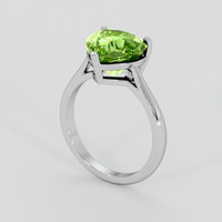 4.56 Ct. Green (Lime Green) Peridot Ring, Silver 2