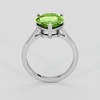 4.56 Ct. Green (Lime Green) Peridot Ring, Silver 3