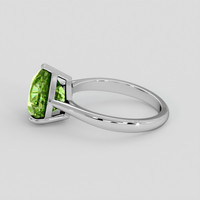 4.56 Ct. Green (Lime Green) Peridot Ring, Silver 4