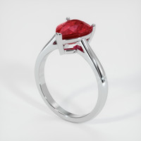 2.03 Ct. Ruby Ring, 14K White Gold 2