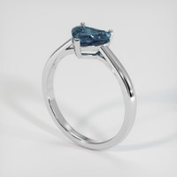 1.20 Ct. Greyish Blue Sapphire Ring, 14K White Gold 2