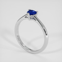 0.70 Ct. Blue Sapphire Ring, 18K White Gold 2