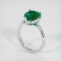 3.31 Ct. Emerald Ring, 18K White Gold 2