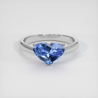 2.34 Ct. Blue Sapphire Ring, 18K White Gold 1