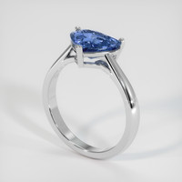 2.34 Ct. Blue Sapphire Ring, 18K White Gold 2