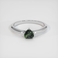 1.05 Ct. Green Sapphire Ring, 18K White Gold 1