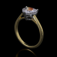 2.00 Ct. Gemstone Ring, 18K White & Yellow 2