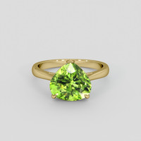4.56 Ct. Green (Lime Green) Peridot Ring, 14K Yellow Gold 1