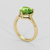 4.56 Ct. Green (Lime Green) Peridot Ring, 14K Yellow Gold 2
