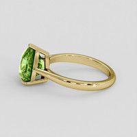 4.56 Ct. Green (Lime Green) Peridot Ring, 14K Yellow Gold 4