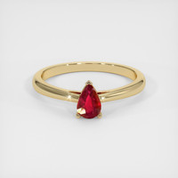 0.45 Ct. Ruby Ring, 14K Yellow Gold 1