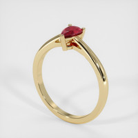 0.45 Ct. Ruby Ring, 14K Yellow Gold 2