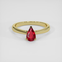 0.34 Ct. Ruby Ring, 14K Yellow Gold 1