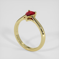 0.34 Ct. Ruby Ring, 14K Yellow Gold 2