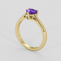 1.23 Ct. Purple Sapphire Ring, 14K Yellow Gold 2