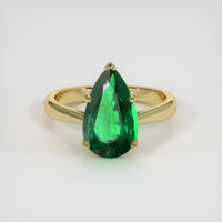 2.93 Ct. Emerald Ring, 18K Yellow Gold 1