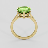 4.56 Ct. Green (Lime Green) Peridot Ring, 18K Yellow Gold 3