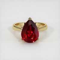 4.03 Ct. Ruby Ring, 18K Yellow Gold 1