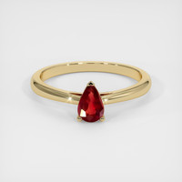 0.43 Ct. Ruby Ring, 18K Yellow Gold 1