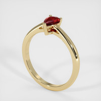 0.43 Ct. Ruby Ring, 18K Yellow Gold 2