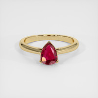 1.10 Ct. Ruby Ring, 18K Yellow Gold 1