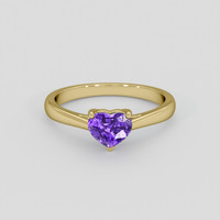 1.23 Ct. Purple Sapphire Ring, 18K Yellow Gold 1