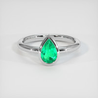 0.76 Ct. Emerald Ring, Platinum 950 1